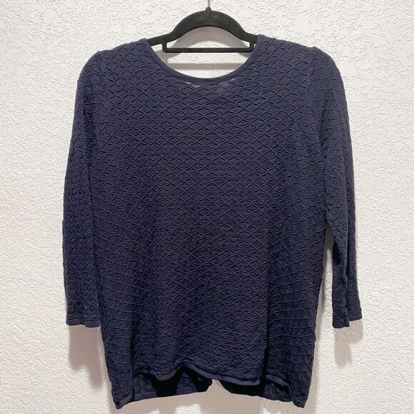Jules & Leopold Navy Blue Womens Medium Textured Button Back Tunic Sweater - Picture 1 of 9